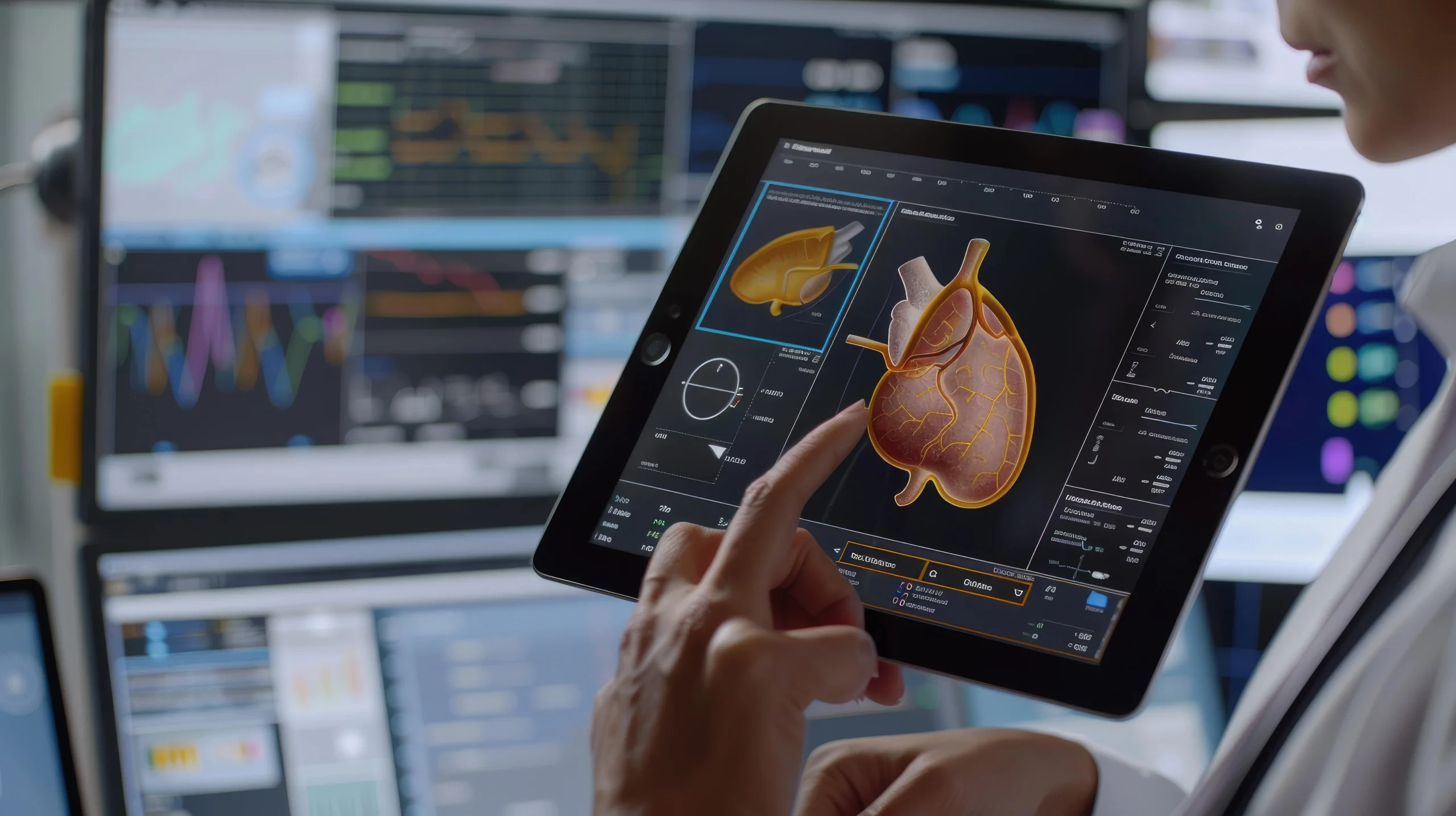 doctor analyzing human body technological digital futuristic virtual interface min scaled